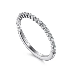 Best Gabriel & Co. Devinne - 14K White Gold Single Prong Diamond Anniversary Band - 0.25 ct