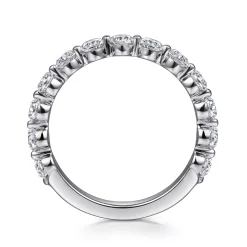 Clearance Gabriel & Co. Devinne - 14K White Gold Single Prong Diamond Anniversary Band - 1 ct