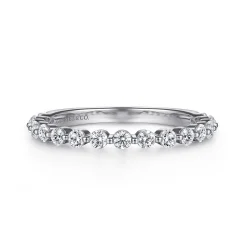 Outlet Gabriel & Co. Devinne - 14K White Gold Single Prong Diamond Anniversary Band - 0.5 ct