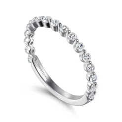 Outlet Gabriel & Co. Devinne - 14K White Gold Single Prong Diamond Anniversary Band - 0.5 ct