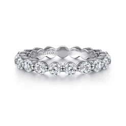 Gabriel & Co. Devinne - 14K White Gold Single Prong Diamond Eternity Band - 1.5 ct