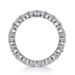 Gabriel & Co. Devinne - 14K White Gold Single Prong Diamond Eternity Band - 1.5 ct
