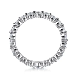 Hot Gabriel & Co. Devinne - 14K White Gold Single Prong Diamond Eternity Band - 0.95 ct