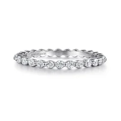 Best Gabriel & Co. Devinne - 14K White Gold Single Prong Diamond Eternity Band - 0.5 ct