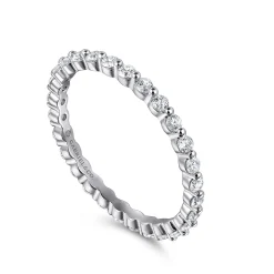 Best Gabriel & Co. Devinne - 14K White Gold Single Prong Diamond Eternity Band - 0.5 ct