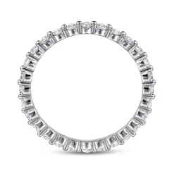 Best Gabriel & Co. Devinne - 14K White Gold Single Prong Diamond Eternity Band - 0.5 ct