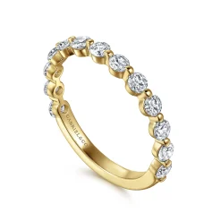 Outlet Gabriel & Co. Devinne - 14K Yellow Gold Single Prong Diamond Anniversary Band - 0.8 ct