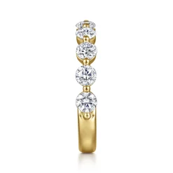 Discount Gabriel & Co. Devinne - 14K Yellow Gold Single Prong Diamond Anniversary Band - 1.5 ct