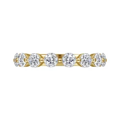 Discount Gabriel & Co. Devinne - 14K Yellow Gold Single Prong Diamond Anniversary Band - 1.5 ct