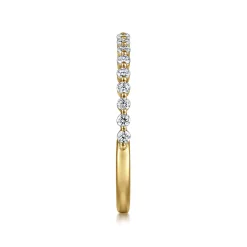Best Gabriel & Co. Devinne - 14K Yellow Gold Single Prong Diamond Anniversary Band - 0.25 ct