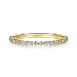 Best Gabriel & Co. Devinne - 14K Yellow Gold Single Prong Diamond Anniversary Band - 0.25 ct