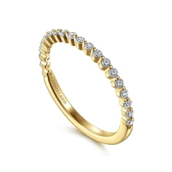 Best Gabriel & Co. Devinne - 14K Yellow Gold Single Prong Diamond Anniversary Band - 0.25 ct