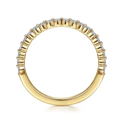 Best Gabriel & Co. Devinne - 14K Yellow Gold Single Prong Diamond Anniversary Band - 0.25 ct