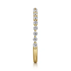 Discount Gabriel & Co. Devinne - 14K Yellow Gold Single Prong Diamond Anniversary Band - 0.35 ct