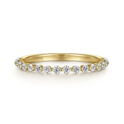 Discount Gabriel & Co. Devinne - 14K Yellow Gold Single Prong Diamond Anniversary Band - 0.35 ct