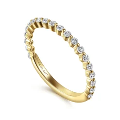 Discount Gabriel & Co. Devinne - 14K Yellow Gold Single Prong Diamond Anniversary Band - 0.35 ct