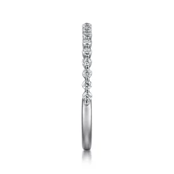 New Gabriel & Co. Devinne - Platinum Single Prong Diamond Anniversary Band - 0.25 ct