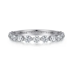 Best Gabriel & Co. Devinne - Platinum Single Prong Diamond Anniversary Band - 0.8 ct
