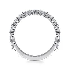Best Gabriel & Co. Devinne - Platinum Single Prong Diamond Anniversary Band - 0.8 ct