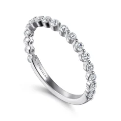 Discount Gabriel & Co. Devinne - Platinum Single Prong Diamond Anniversary Band - 0.5 ct