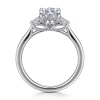 Sale Gabriel & Co. Devon - 14K White Gold Marquise Shape Three Stone Lotus Diamond Engagement Ring