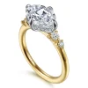 New Gabriel & Co. Devoted - 14K White-Yellow Gold Compass Prong Oval Diamond Engagement Ring