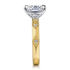 Outlet Gabriel & Co. Deya - 14K White-Yellow Gold Elongated Cushion Diamond Engagement Ring