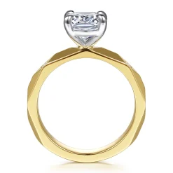 Outlet Gabriel & Co. Deya - 14K White-Yellow Gold Elongated Cushion Diamond Engagement Ring