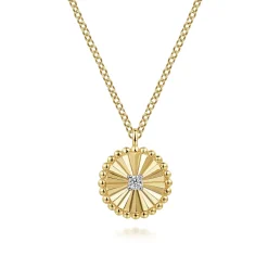 Clearance Gabriel & Co. Diamond Cut - 14K White Yellow Gold Diamond Pendant Necklace-Bujukan