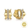 New Gabriel & Co. Diamond Cut - 14K Yellow Gold Diamond Huggie in size 15mm with Diamond Cut Texture