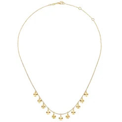 New Gabriel & Co. Diamond Cut - 14K Yellow Gold Disc Drops Necklace
