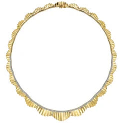 Gabriel & Co. Diamond Cut - 14K Yellow Gold 16 inch Diamond Necklace With Diamond Cut Texture
