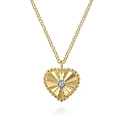 Online Gabriel & Co. Diamond Cut - Pendant Necklace Heart 14K White and Yellow Gold Diamond 0.01ct