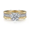 New Gabriel & Co. Dorian - 14K White-Yellow Gold Round Diamond Engagement Ring