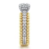 Discount Gabriel & Co. Dorian - 14K White-Yellow Gold Round Diamond Engagement Ring