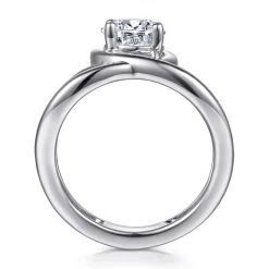 Clearance Gabriel & Co. Dottie - 14K White Gold Bezel Prong Bypass Pear Shape Diamond Engagement Ring