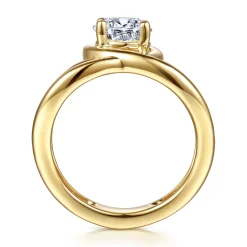 Sale Gabriel & Co. Dottie - 14K Yellow Gold Bezel Prong Bypass Pear Shape Diamond Engagement Ring