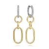 Best Gabriel & Co. Drop Earrings Huggie 14K White and Yellow Gold Diamond 0.35ct