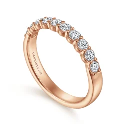 Online Gabriel & Co. Dublin - 14K Rose Gold Shared Prong and Bezel Diamond Anniversary Band - 0.5 ct