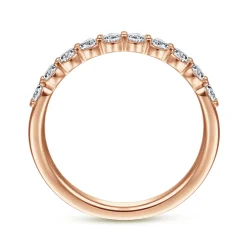 Online Gabriel & Co. Dublin - 14K Rose Gold Shared Prong and Bezel Diamond Anniversary Band - 0.5 ct