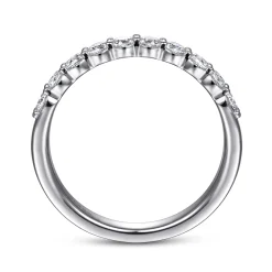 Discount Gabriel & Co. Dublin - 14K White Gold Shared Prong and Bezel Diamond Anniversary Band - 0.5 ct