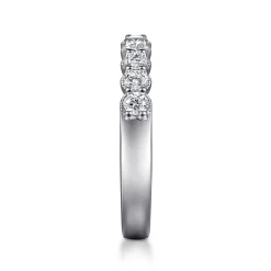 Discount Gabriel & Co. Dublin - 14K White Gold Shared Prong and Bezel Diamond Anniversary Band - 0.5 ct