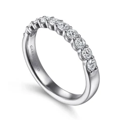 Discount Gabriel & Co. Dublin - 14K White Gold Shared Prong and Bezel Diamond Anniversary Band - 0.5 ct
