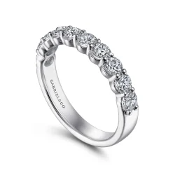 Sale Gabriel & Co. Dublin - 14K White Gold Shared Prong and Bezel Diamond Anniversary Band - 1 ct