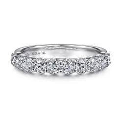 Sale Gabriel & Co. Dublin - 14K White Gold Shared Prong and Bezel Diamond Anniversary Band - 1 ct