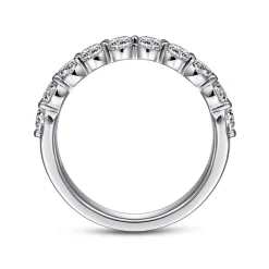 Sale Gabriel & Co. Dublin - 14K White Gold Shared Prong and Bezel Diamond Anniversary Band - 1 ct