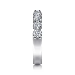 Sale Gabriel & Co. Dublin - 14K White Gold Shared Prong and Bezel Diamond Anniversary Band - 1 ct