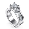 Best Gabriel & Co. Dulcette - 14K White Gold Wide Band Round Diamond Channel Set Engagement Ring