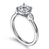 Gabriel & Co. Ebony - 14K White Gold Cushion Cut Three Stone Diamond Engagement Ring