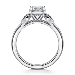 Best Gabriel & Co. Ebony - 14K White Gold Emerald Cut Three Stone Diamond Engagement Ring